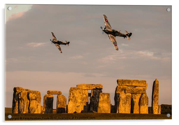 Hurricanes over Stonehenge Acrylic by Oxon Images
