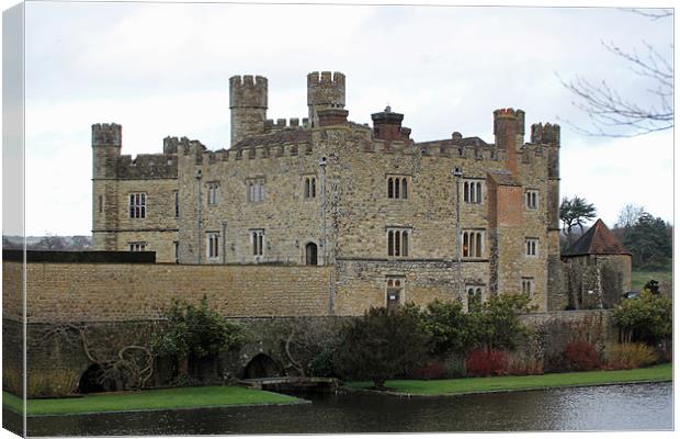 leeds castle over the moat Canvas Print by Martyn Bennett