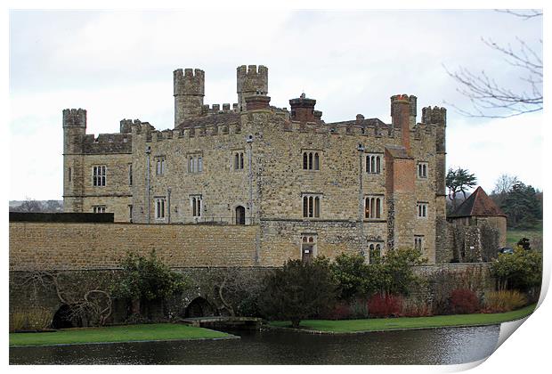 leeds castle over the moat Print by Martyn Bennett