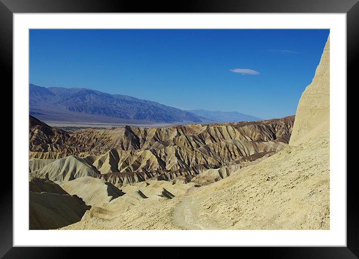 Hiking trail, Death Valley Framed Mounted Print by Claudio Del Luongo