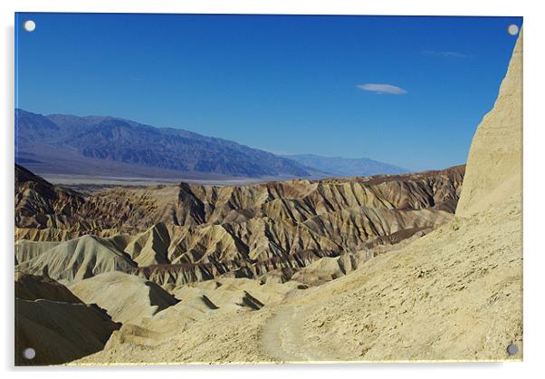 Hiking trail, Death Valley Acrylic by Claudio Del Luongo