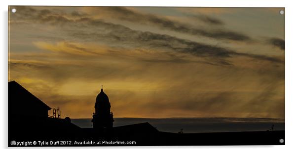 Mesmerizing Sunset Over the Historic Glasgow Skyli Acrylic by Tylie Duff Photo Art