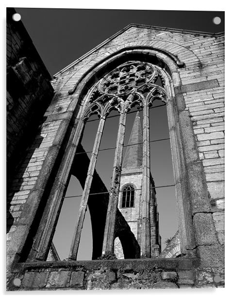 Charles Church Ruin,Plymouth Acrylic by Darren Galpin
