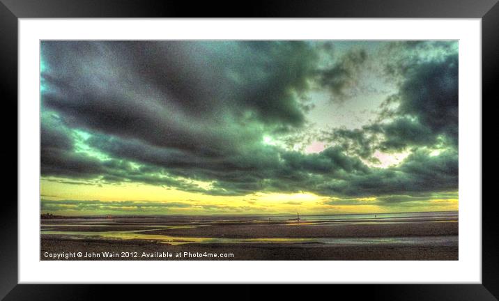 Beach at Sunset Framed Mounted Print by John Wain