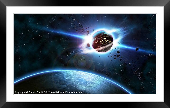 Planet Explosion Framed Mounted Print by Robert Pettitt