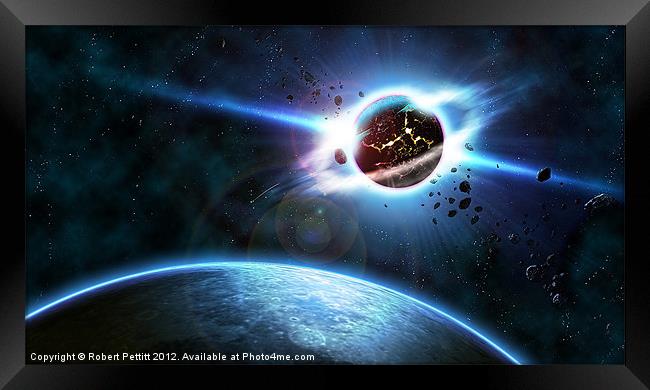Planet Explosion Framed Print by Robert Pettitt