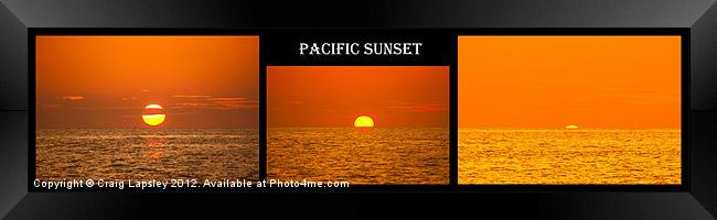 pacific sunset triptych Framed Print by Craig Lapsley