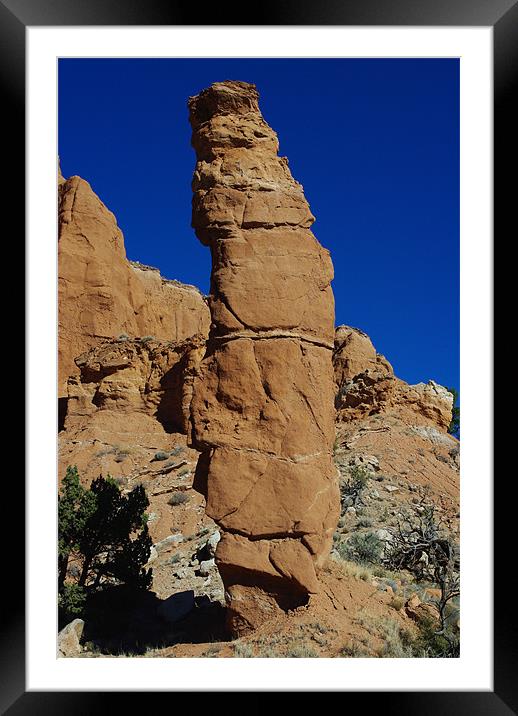 Kodachrome rock tower, Utah Framed Mounted Print by Claudio Del Luongo