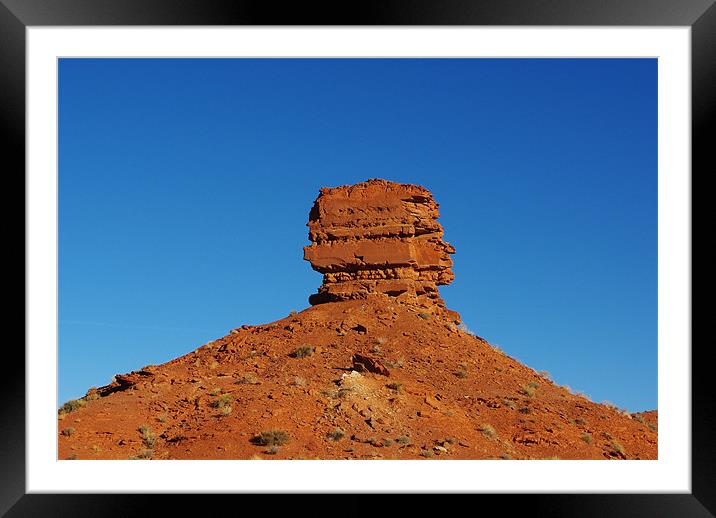 Red rock formation near Bluff, Utah Framed Mounted Print by Claudio Del Luongo