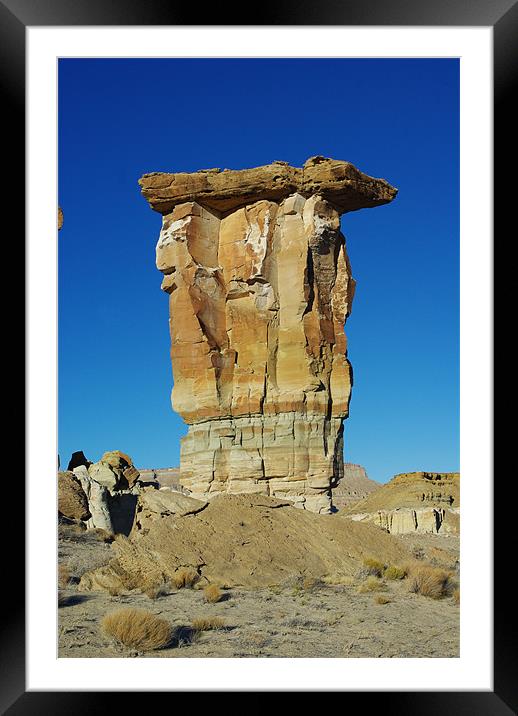 Rock tower, Utah Framed Mounted Print by Claudio Del Luongo