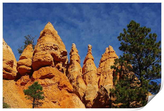 Rock towers, Bryce Canyon, Utah Print by Claudio Del Luongo