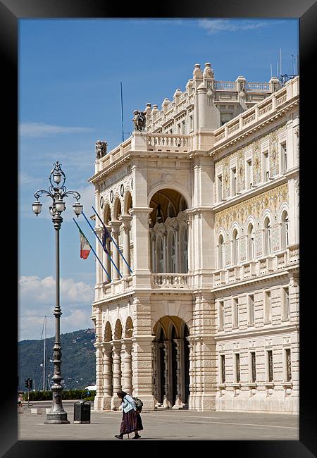 Piazza unita ditalia, Trieste Framed Print by Ian Middleton