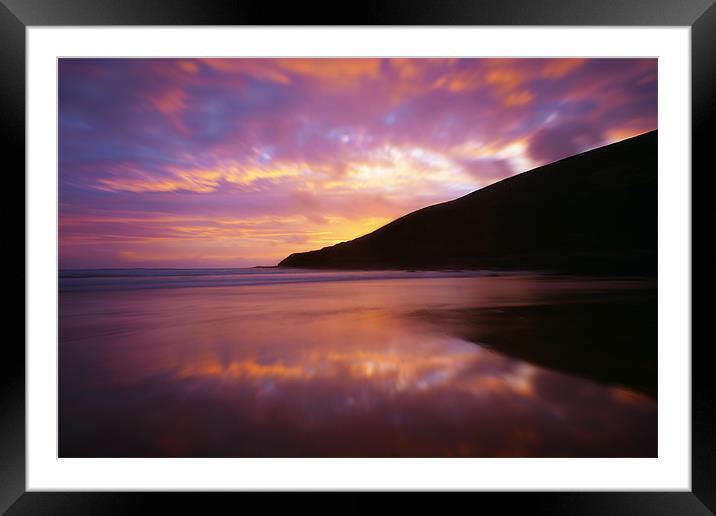 Saunton Sands Sunset Framed Mounted Print by John Dickson