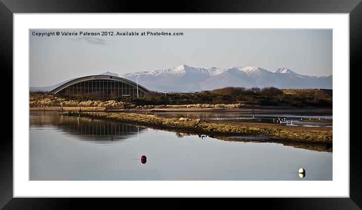 Irvine Harbour To Arran Hills Framed Mounted Print by Valerie Paterson
