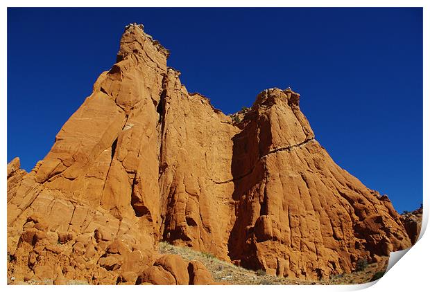 Kodachrome rocks under blue sky, Utah Print by Claudio Del Luongo
