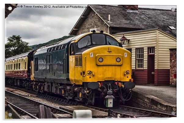 NYMR Diesel Train Acrylic by Trevor Kersley RIP