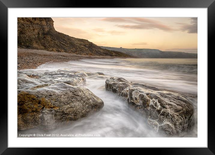 Osmington Mills Waterway Framed Mounted Print by Chris Frost