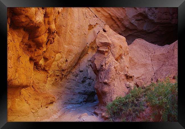 Colours of a slot canyon, Utah Framed Print by Claudio Del Luongo