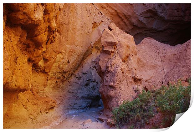 Colours of a slot canyon, Utah Print by Claudio Del Luongo
