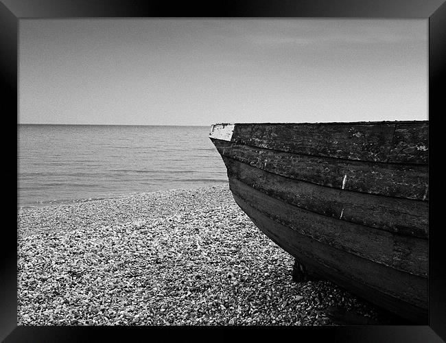 Boat, Beach and Sea Framed Print by Brian Sharland