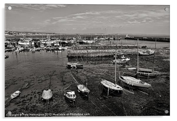 Newlyn Harbour Acrylic by Pete Hemington