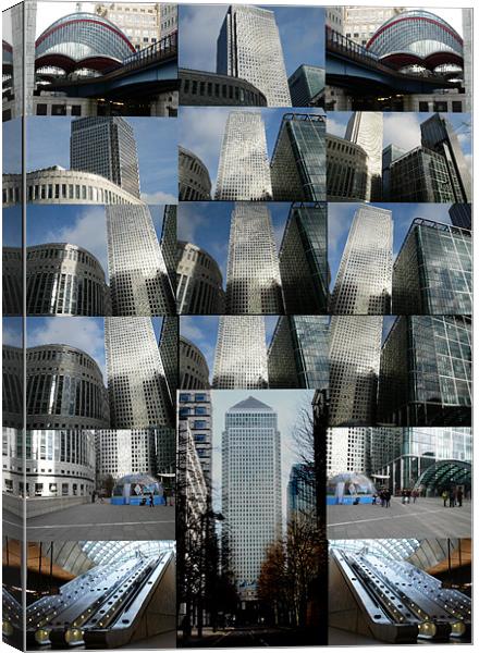 Collage of Canary Wharf docklands London Canvas Print by David French