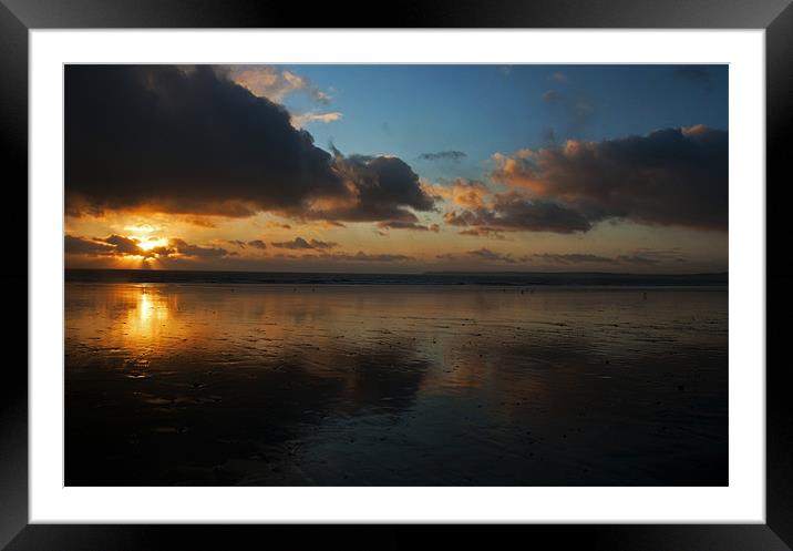 Aberavon Sunset Framed Mounted Print by Tracey Whitefoot