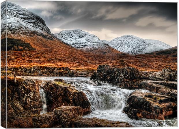Glen Etive Waterfall Canvas Print by Aj’s Images