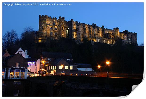 Durham Castle lit up Print by Dan Davidson