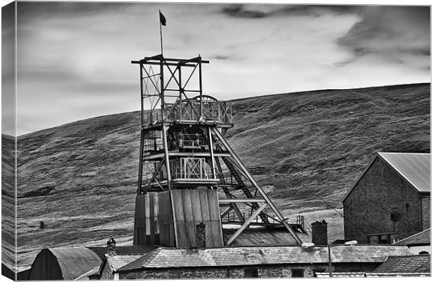 Big Pit Colliery Monochrome Canvas Print by Steve Purnell