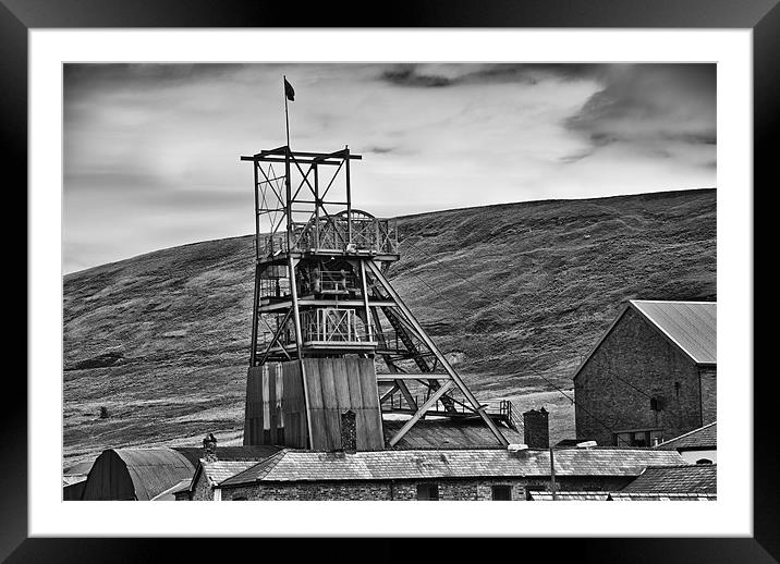 Big Pit Colliery Monochrome Framed Mounted Print by Steve Purnell