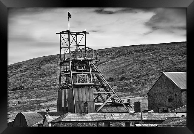 Big Pit Colliery Monochrome Framed Print by Steve Purnell
