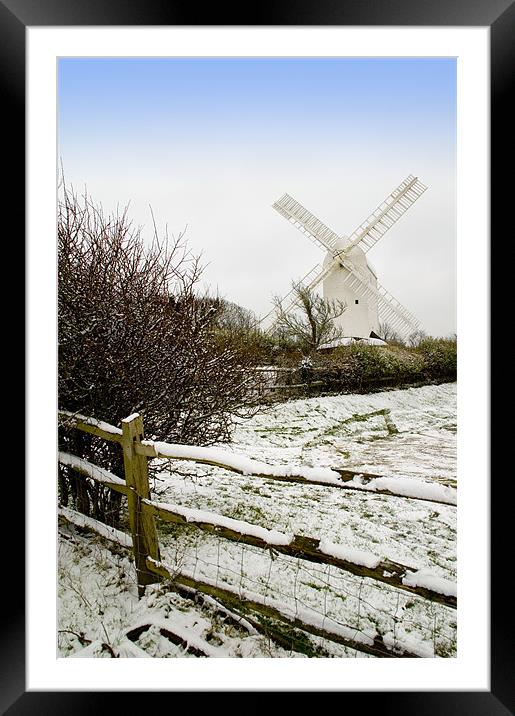 Jill MIll in the Snow 0728 Framed Mounted Print by Eddie Howland