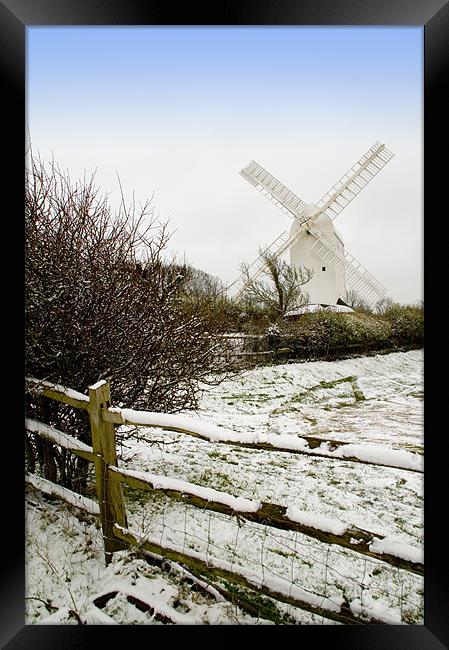 Jill MIll in the Snow 0728 Framed Print by Eddie Howland