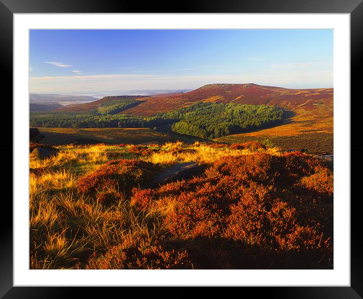 Upper Burbage Valley Looking Towards Higger Tor &  Framed Mounted Print by Darren Galpin