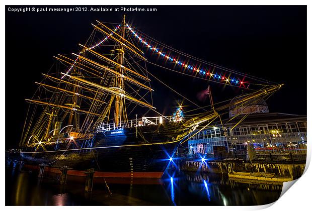 RRS Discovery Dundee. Print by Paul Messenger
