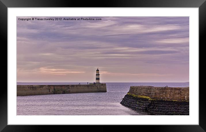 Seaham Harbour Framed Mounted Print by Trevor Kersley RIP