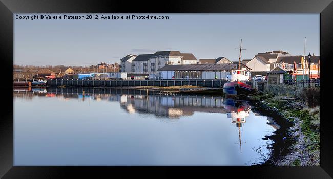Irvine Harbour and Bay Framed Print by Valerie Paterson