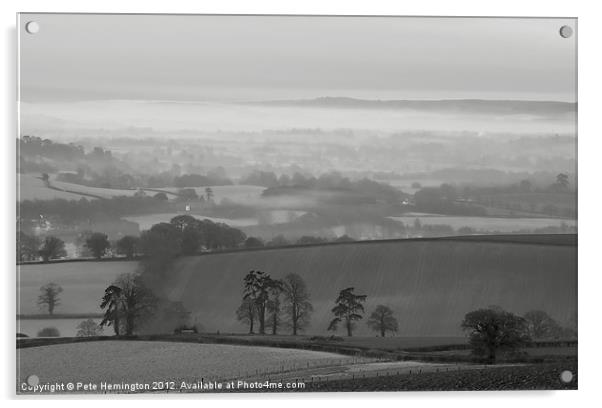 Mid Devon morning - 1 of 2 Acrylic by Pete Hemington