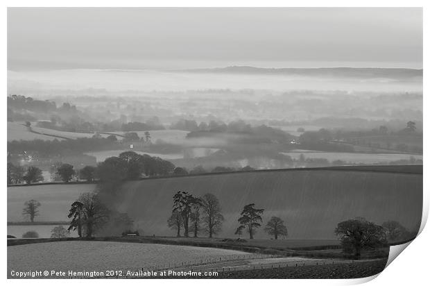 Mid Devon morning - 1 of 2 Print by Pete Hemington