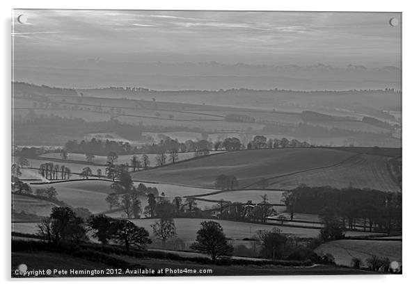Mid Devon morning - 2 of 2 Acrylic by Pete Hemington