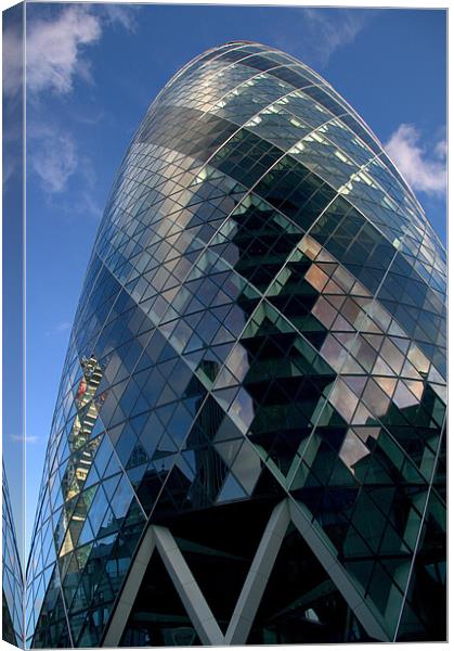 30 St Mary Axe,The Gherkin,London Canvas Print by Darren Galpin