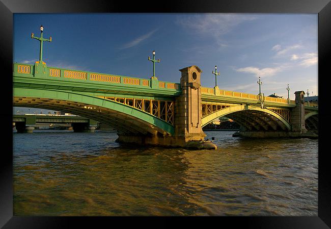 Southwark Bridge & River Thames,London Framed Print by Darren Galpin
