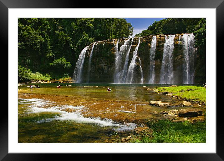 Tinuy-an Falls, Mindanao, Philippines Framed Mounted Print by Darren Galpin