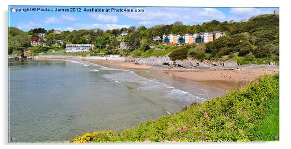 Caswell Bay Acrylic by Paula J James