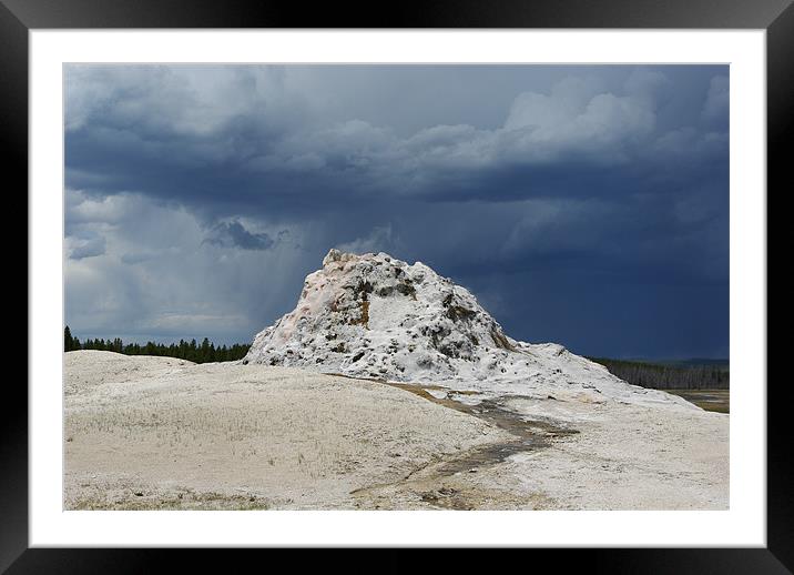 Resting geyser in Yellowstone National Park, Wyomi Framed Mounted Print by Claudio Del Luongo