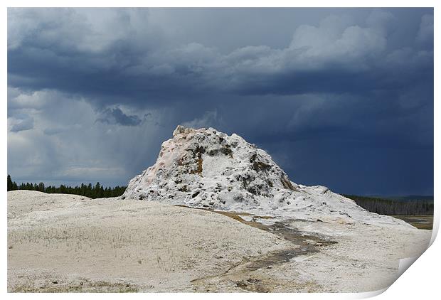 Resting geyser in Yellowstone National Park, Wyomi Print by Claudio Del Luongo
