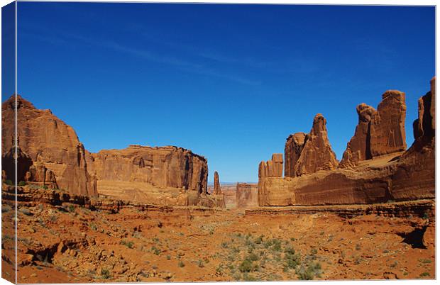 Valley and rock formations, Arches National Park,  Canvas Print by Claudio Del Luongo