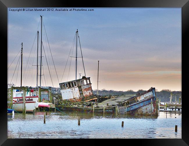 High Tide at the Creek. Framed Print by Lilian Marshall