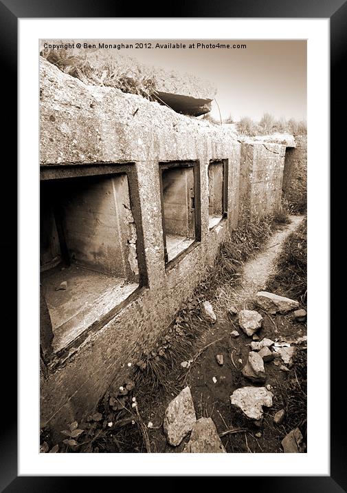 WW2 Bunker Framed Mounted Print by Ben Monaghan